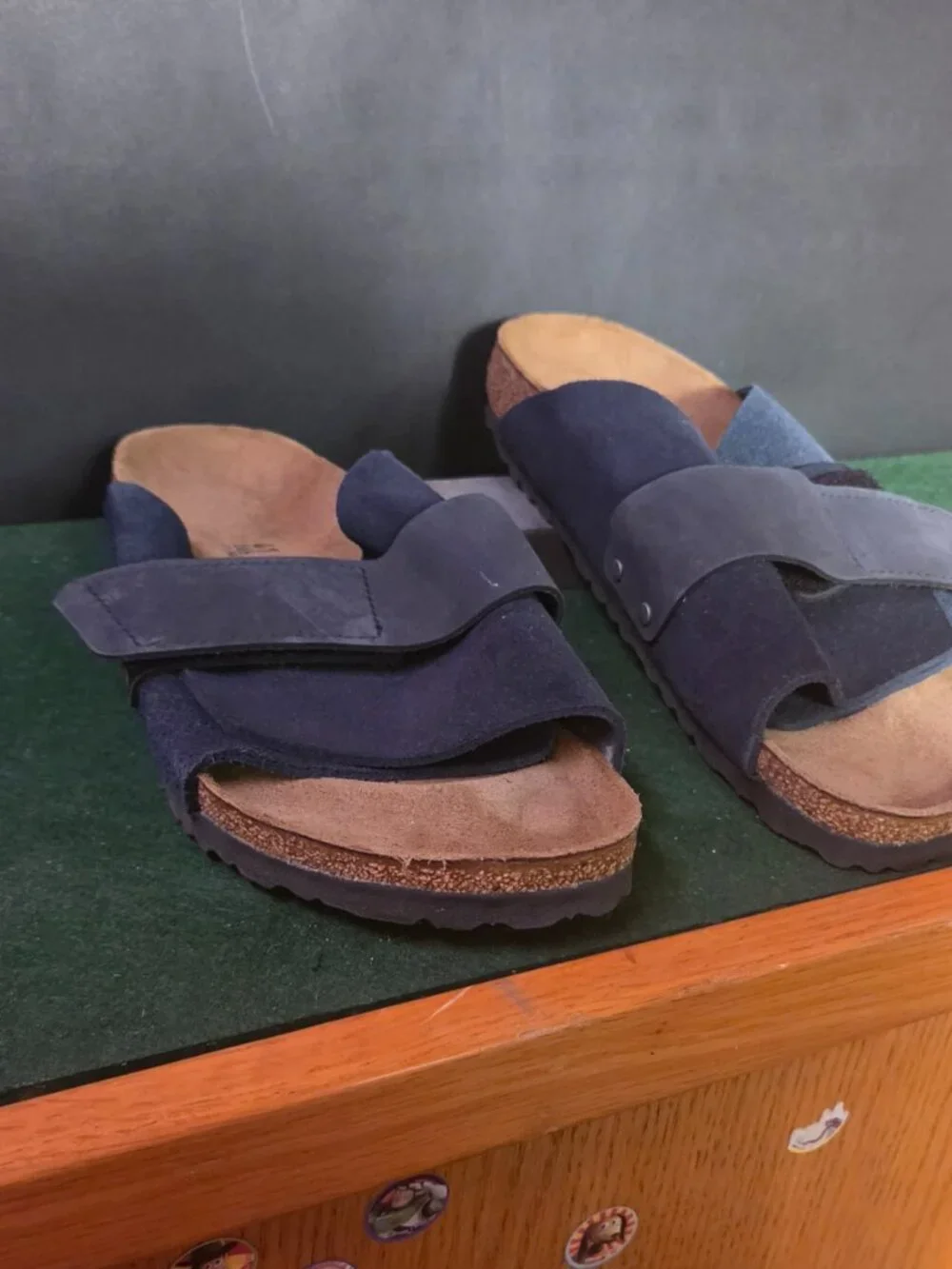 Birkenstock Kyoto Navy Suede Sandals Size 41 NWT